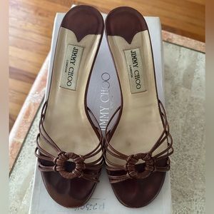 Vintage Jimmy Choo Brown Leather Kitten Heels